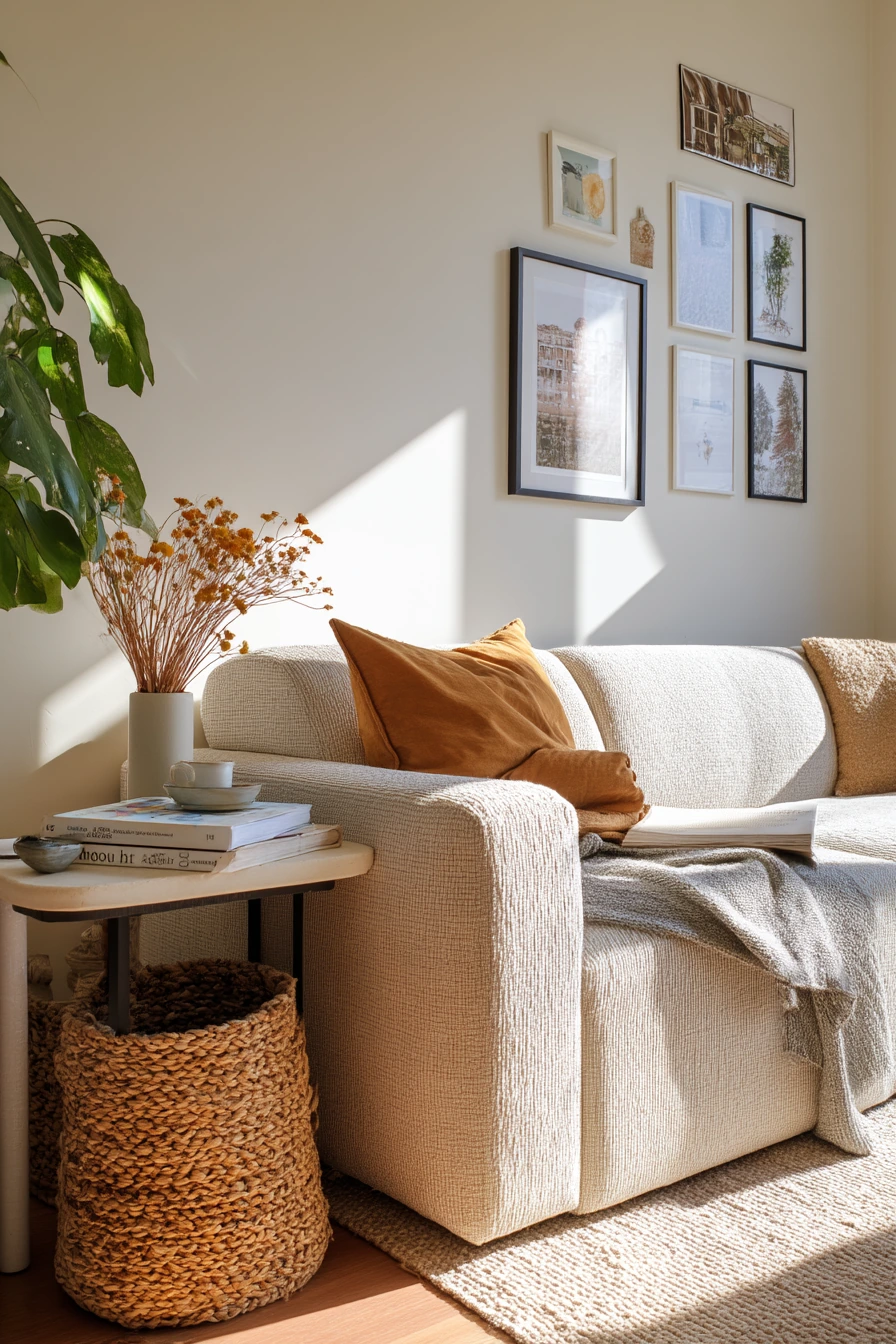 Renter-Friendly Layered Lounge with Thrift Finds