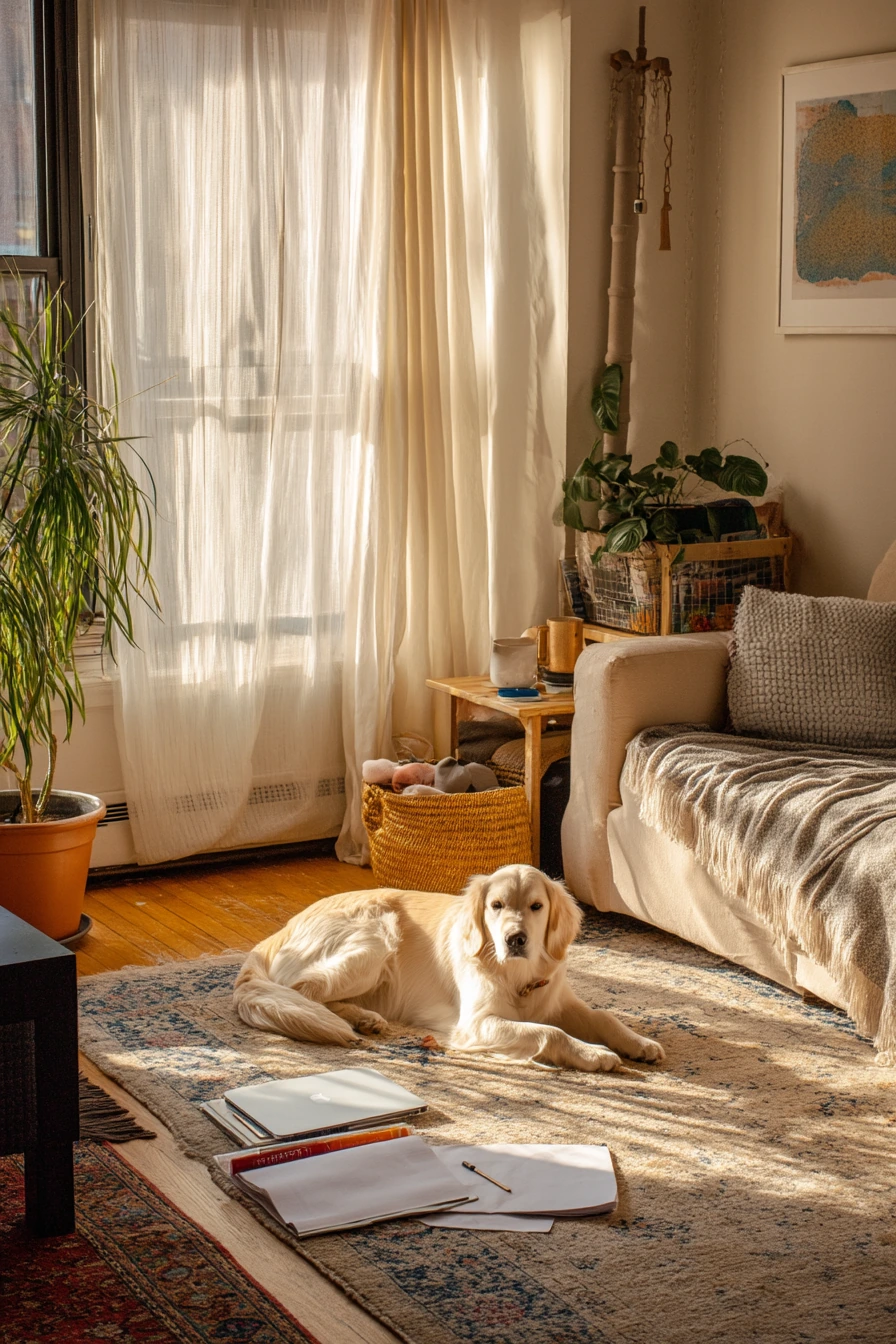 Pet-Friendly Lounge with Soft Everyday Mess