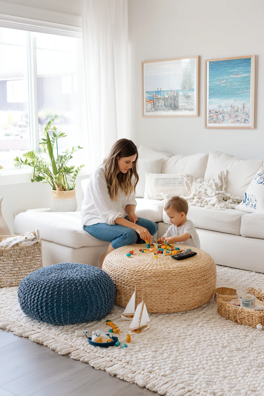 Multiuse Coastal Playroom Living Area