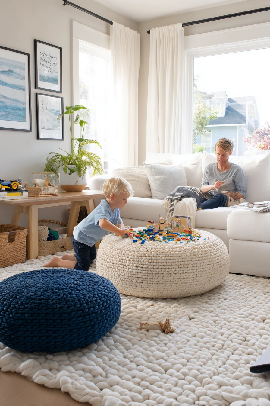 Multiuse Coastal Playroom Living Area