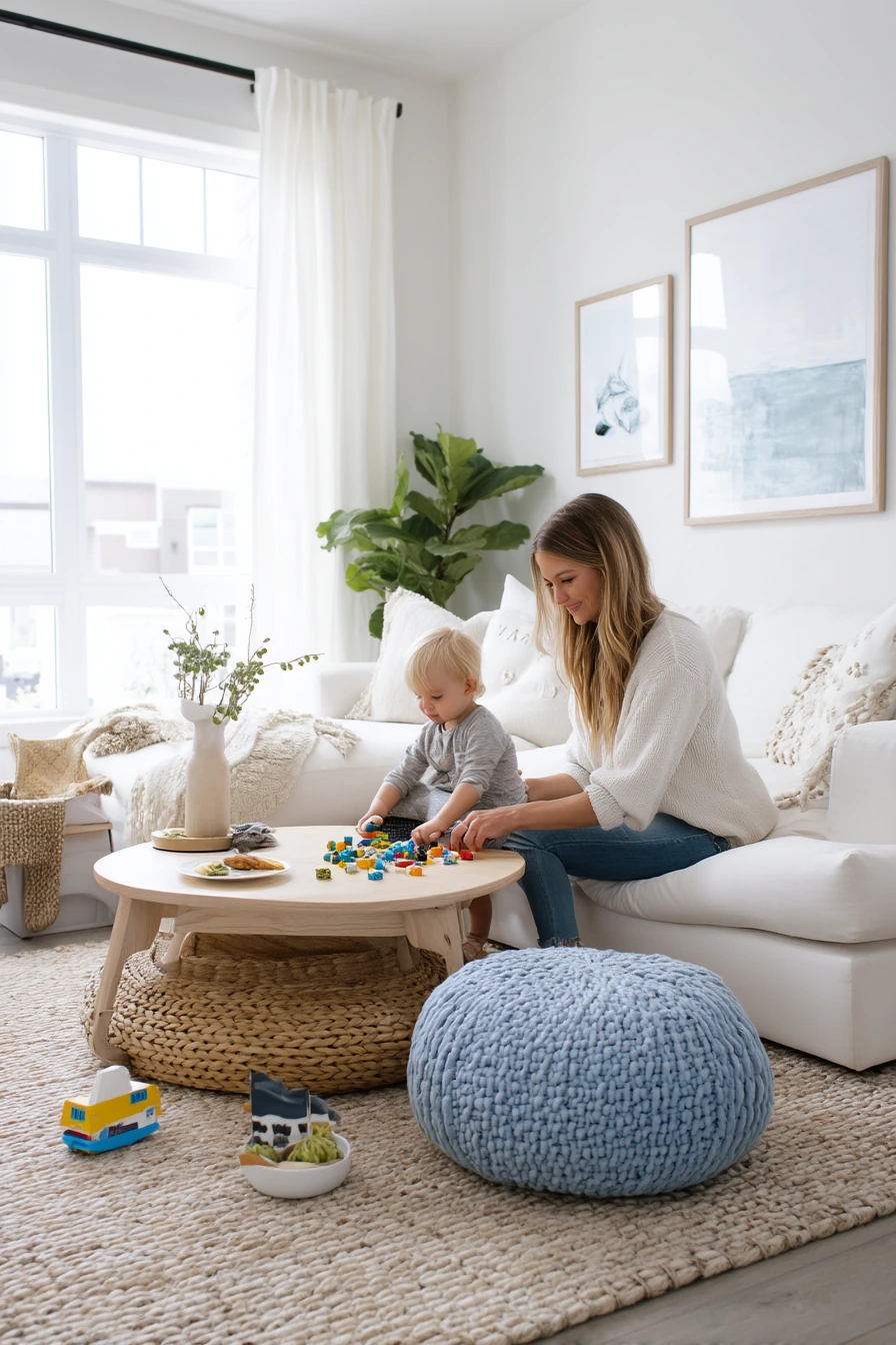 Multiuse Coastal Playroom Living Area