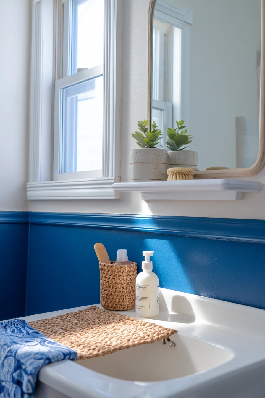 Budget-Friendly Cobalt Accent Bath