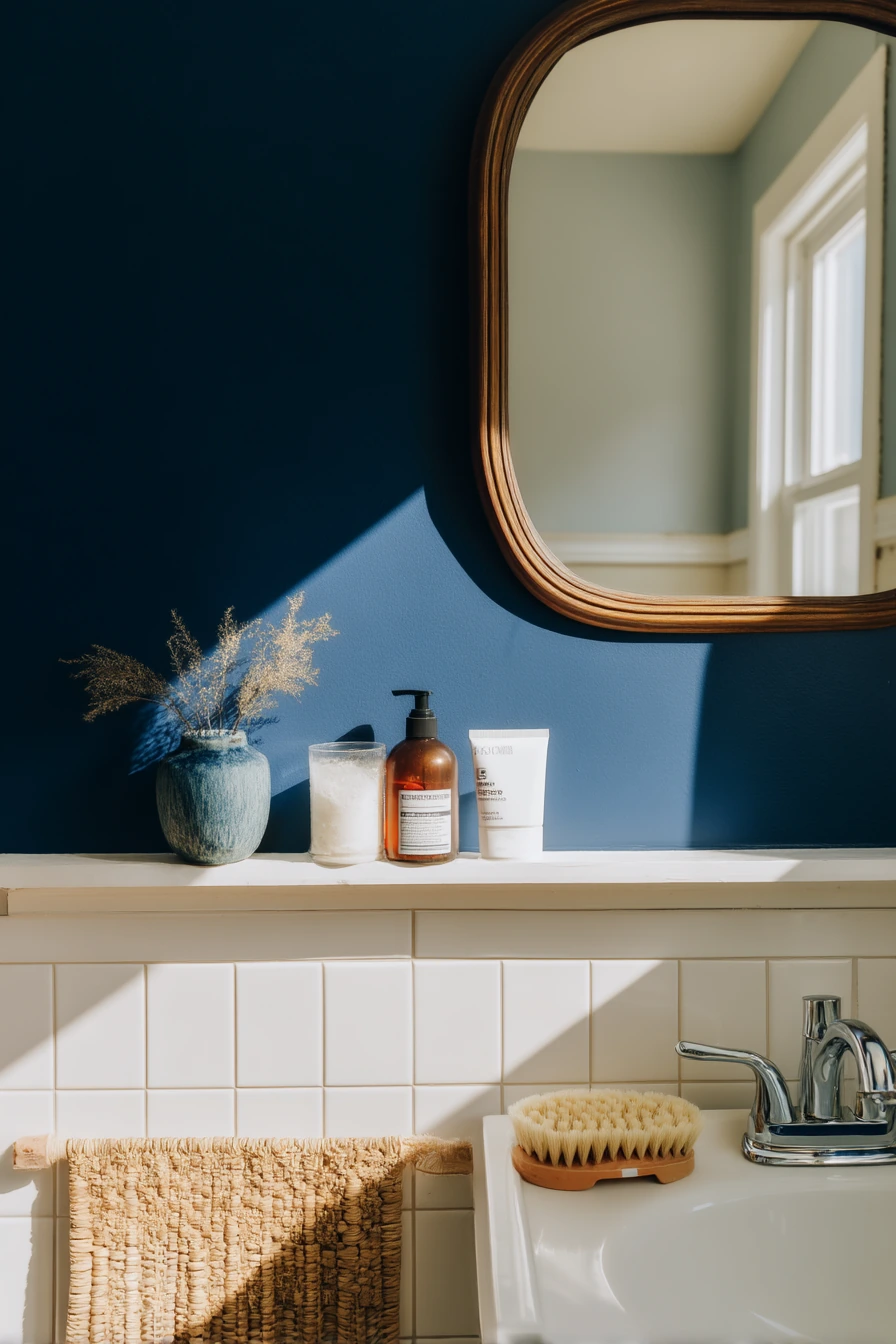 Budget-Friendly Cobalt Accent Bath