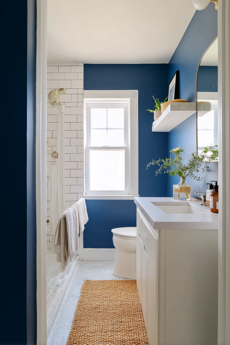 Budget-Friendly Cobalt Accent Bath