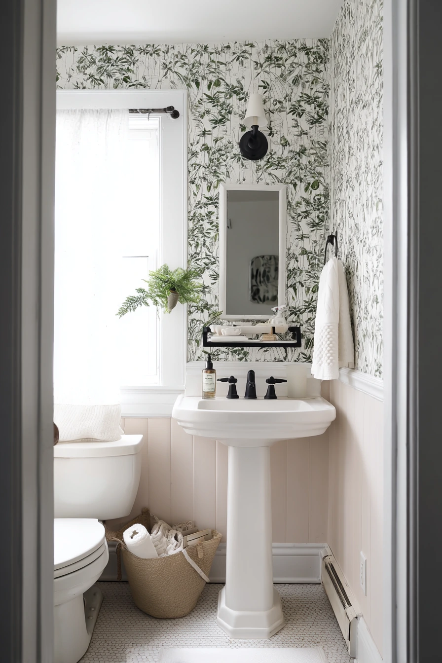 Rental-Friendly Colonial Look in a Hall Bath