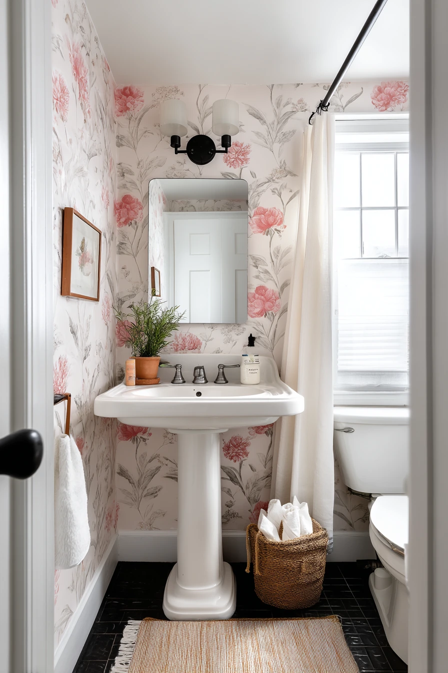 Rental-Friendly Colonial Look in a Hall Bath
