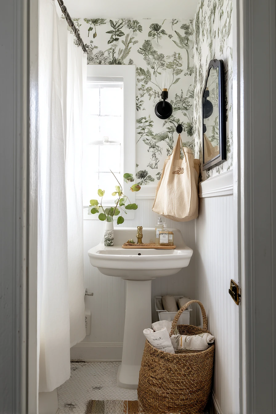 Rental-Friendly Colonial Look in a Hall Bath