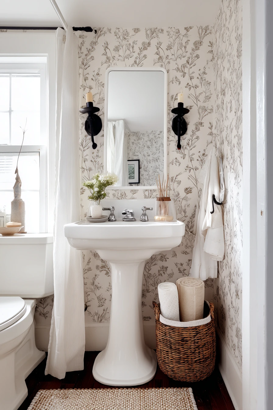 Rental-Friendly Colonial Look in a Hall Bath