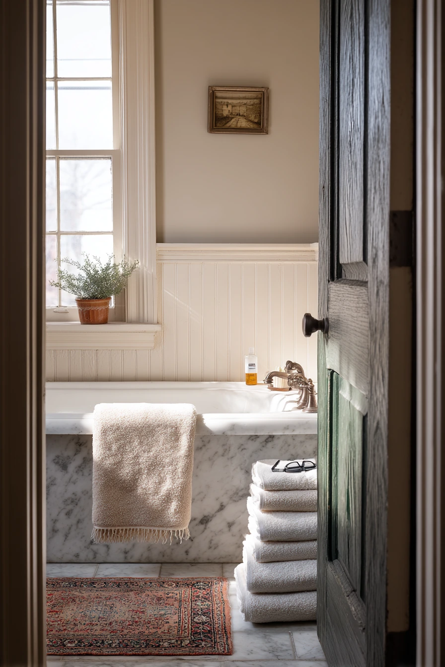Old House Colonial Bath with Original Details