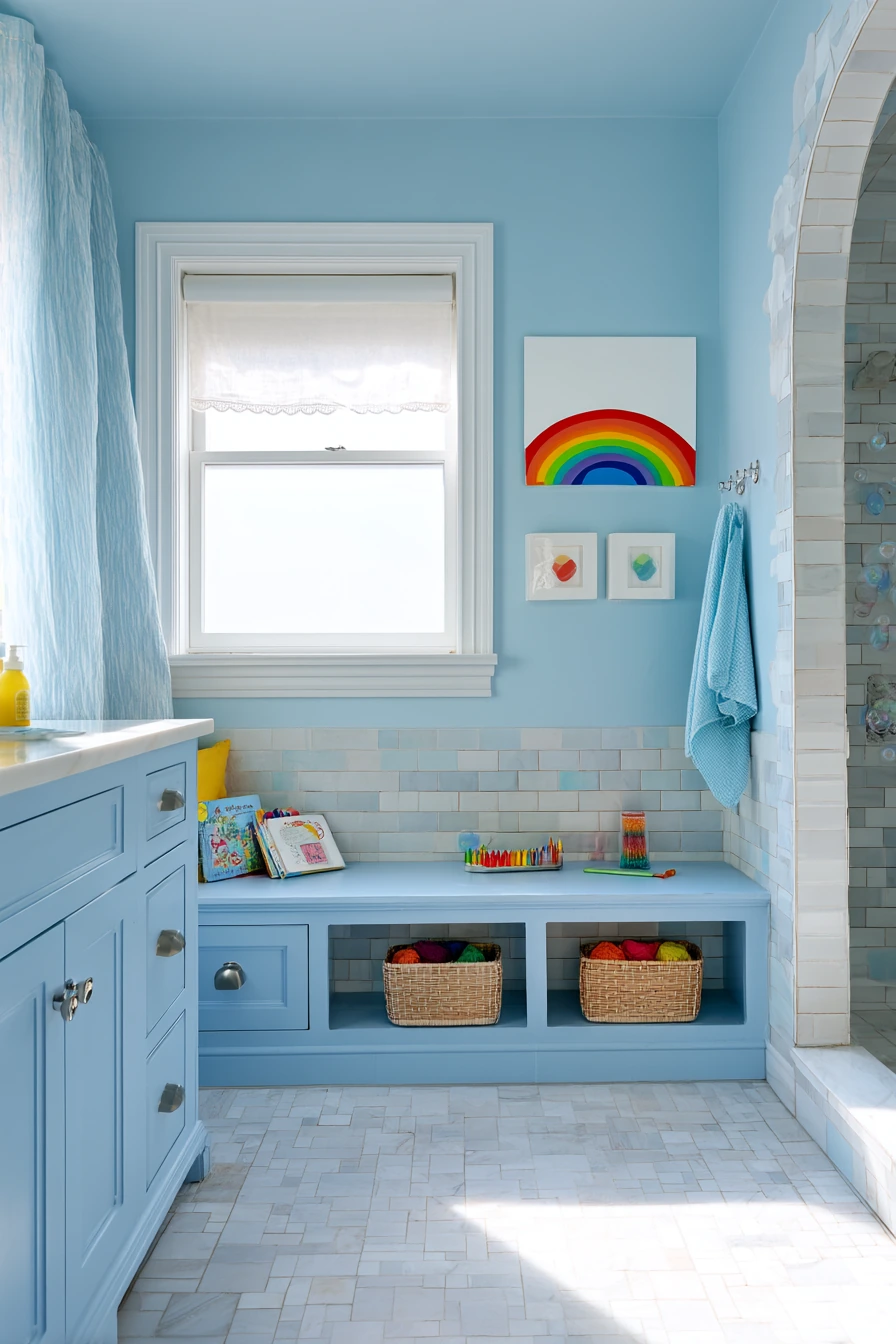 Kid-Friendly Bath With Cheerful Layers