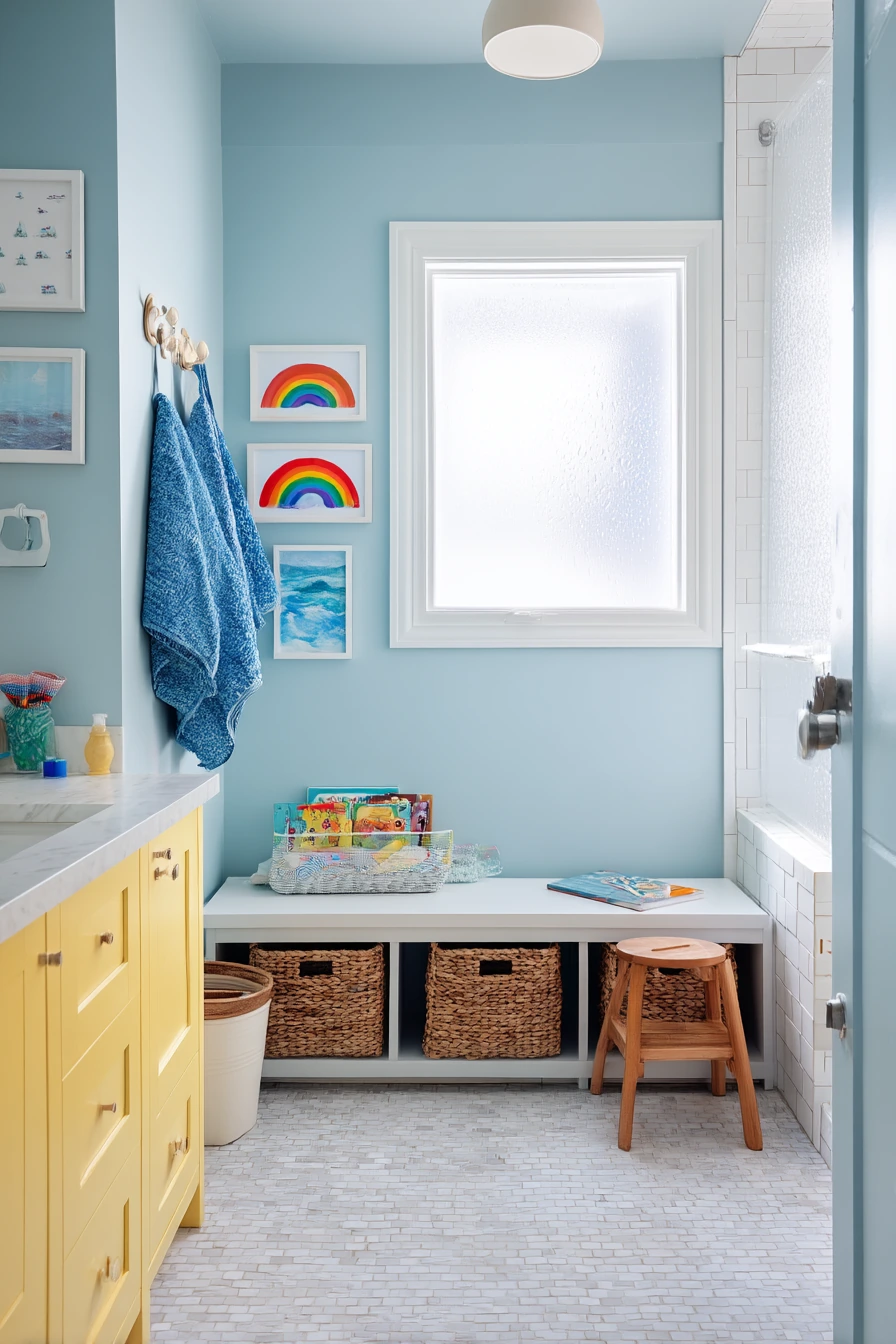 Kid-Friendly Bath With Cheerful Layers