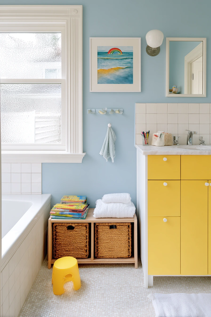 Kid-Friendly Bath With Cheerful Layers