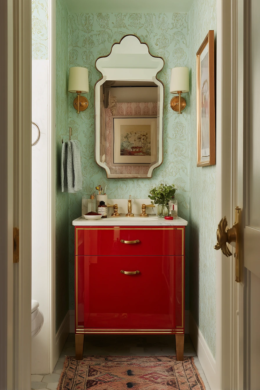 Colorful Powder Room for Bold First Impressions