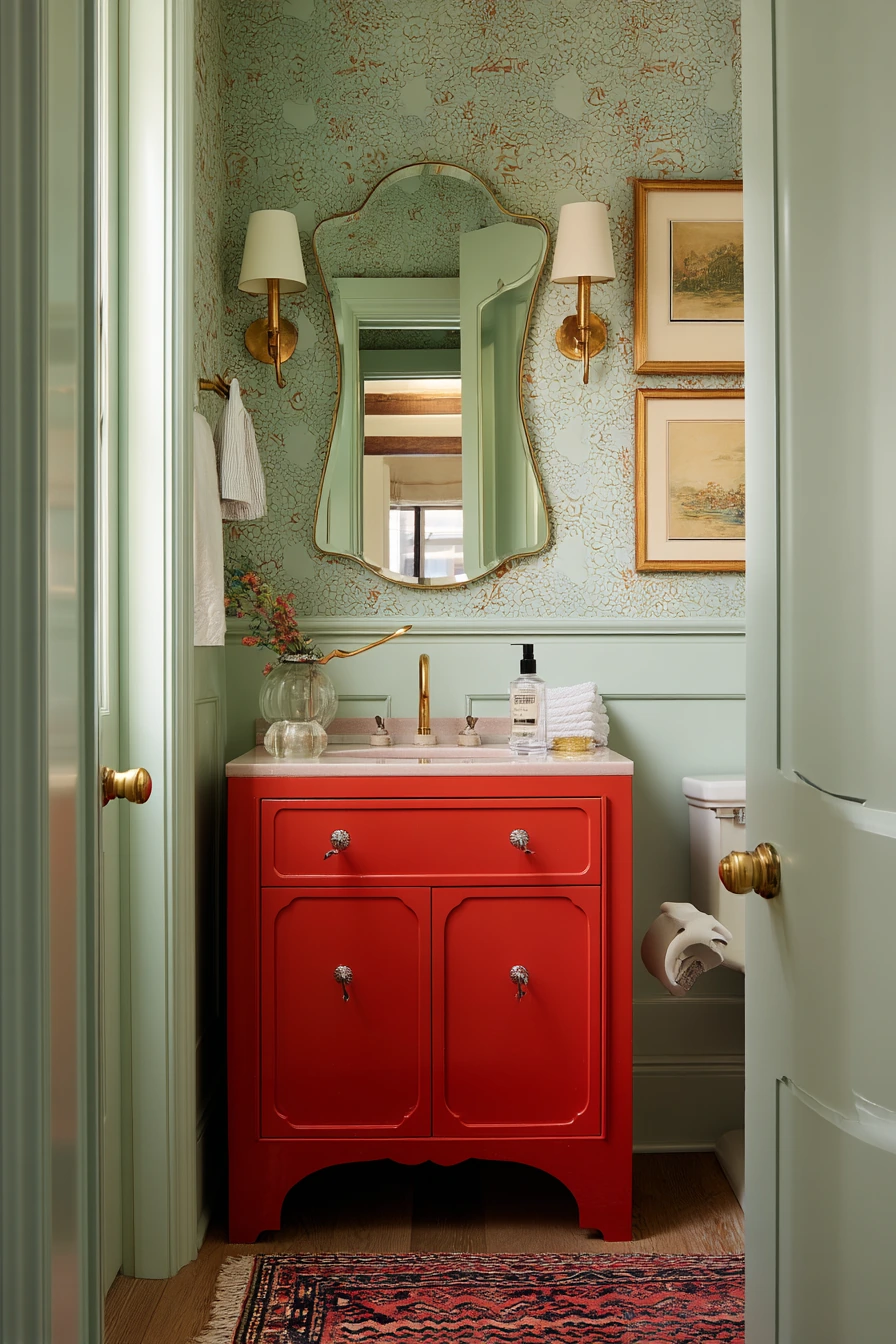 Colorful Powder Room for Bold First Impressions