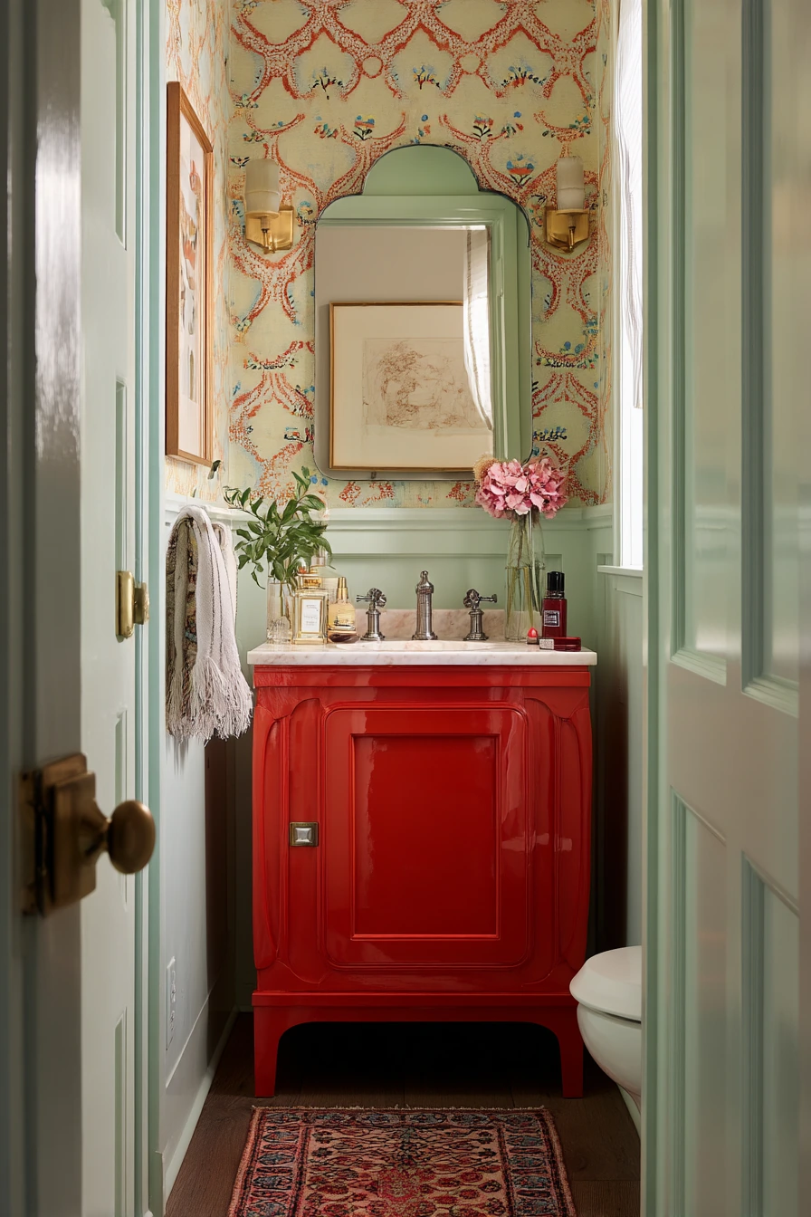Colorful Powder Room for Bold First Impressions