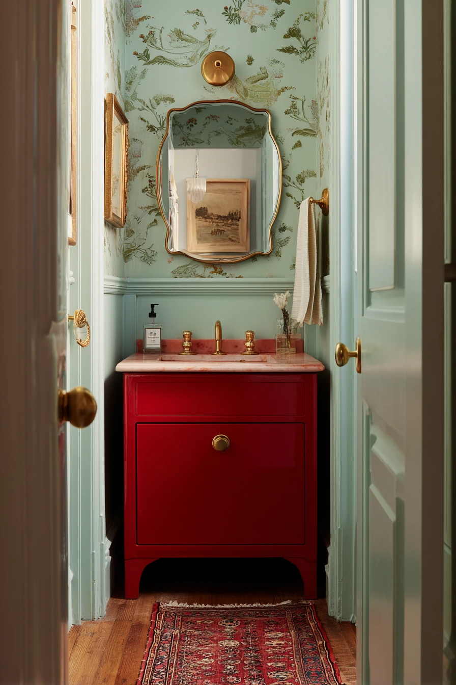 Colorful Powder Room for Bold First Impressions