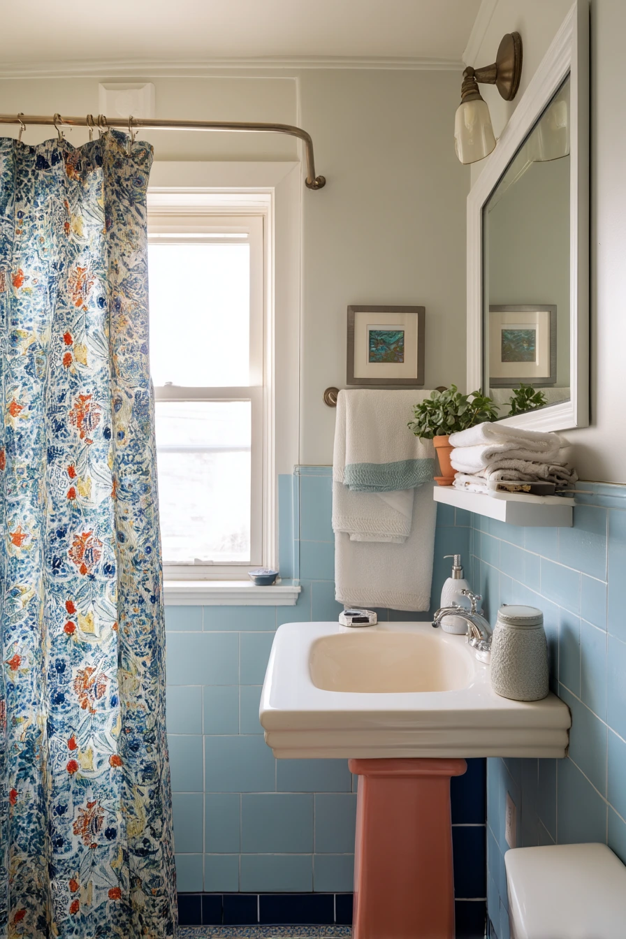 Tiny Apartment Bathroom, Bold and Clever