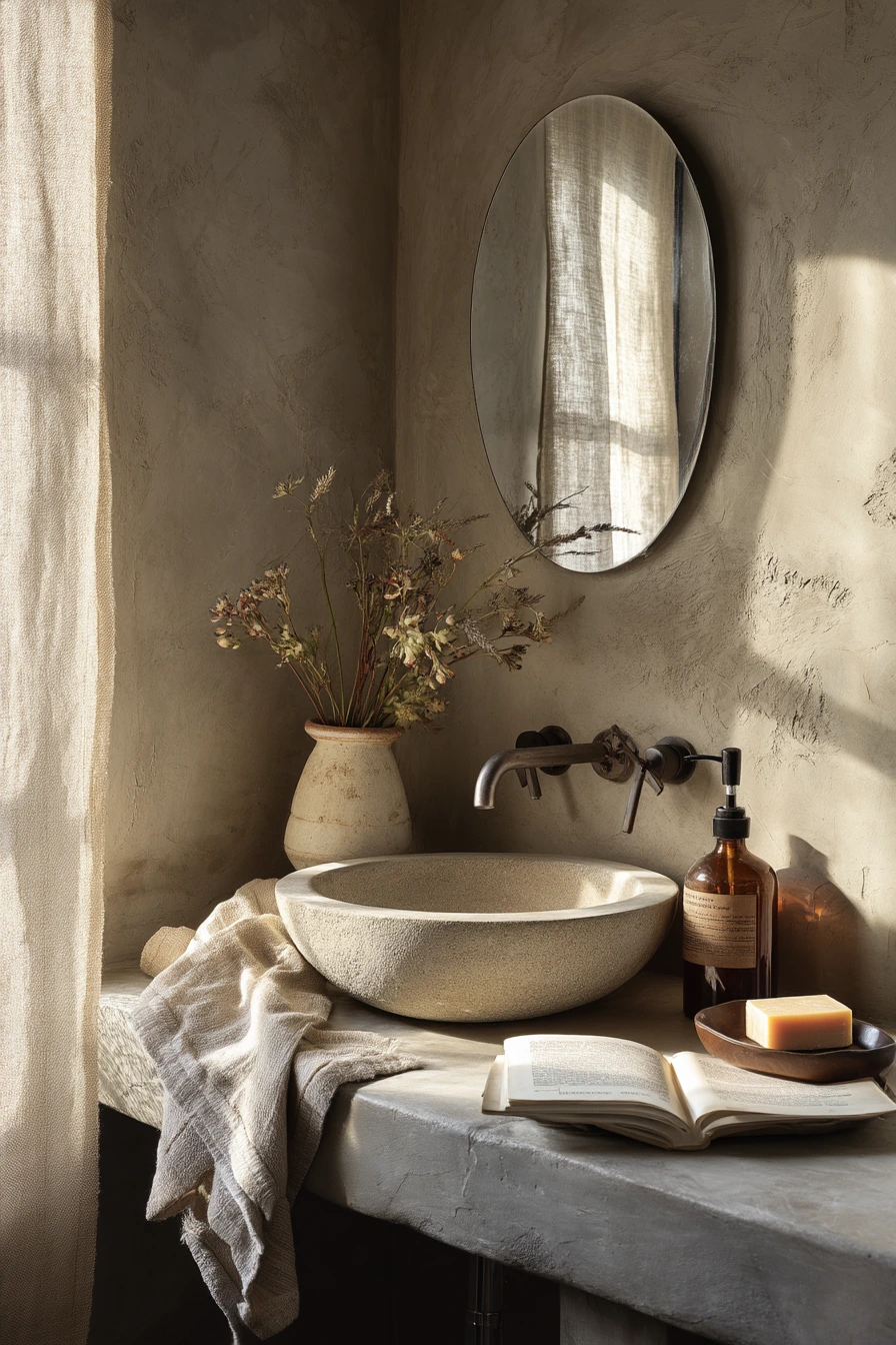 Spa-Quiet Concrete Powder Room