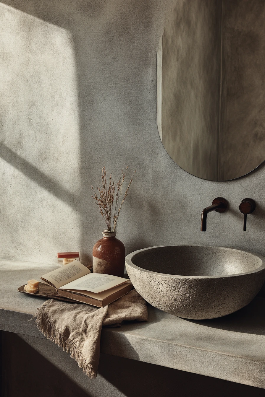 Spa-Quiet Concrete Powder Room