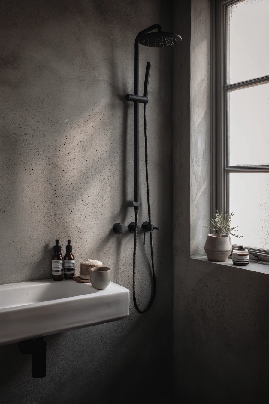 Minimal Concrete Bath for a Solo Dweller