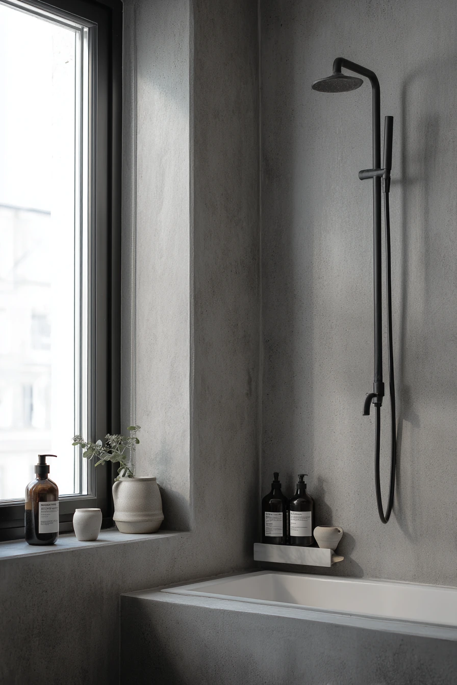 Minimal Concrete Bath for a Solo Dweller