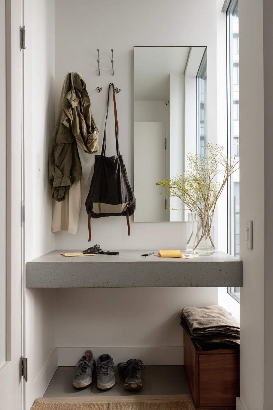 Tiny Apartment Entry Landing Spot