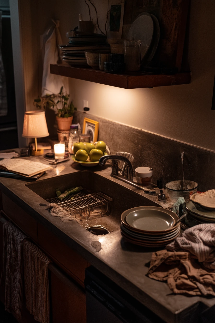Moody Evening Kitchen Reset