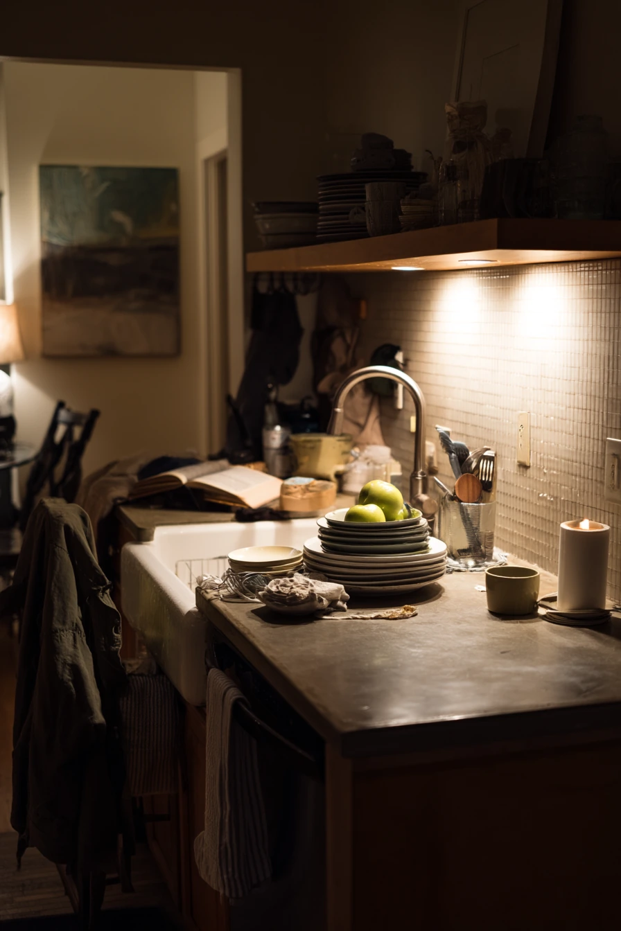 Moody Evening Kitchen Reset