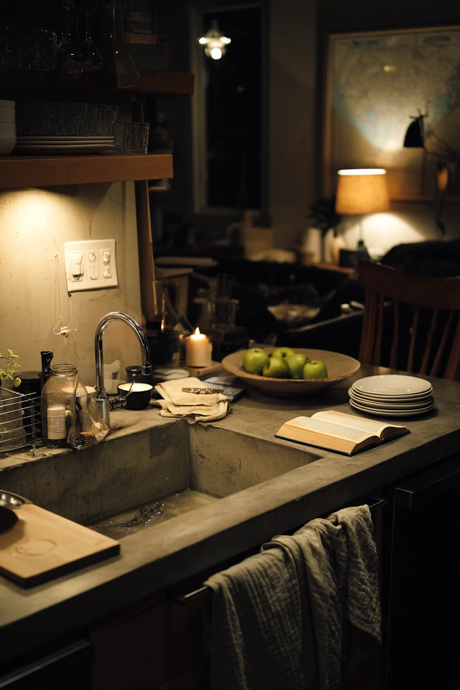 Moody Evening Kitchen Reset