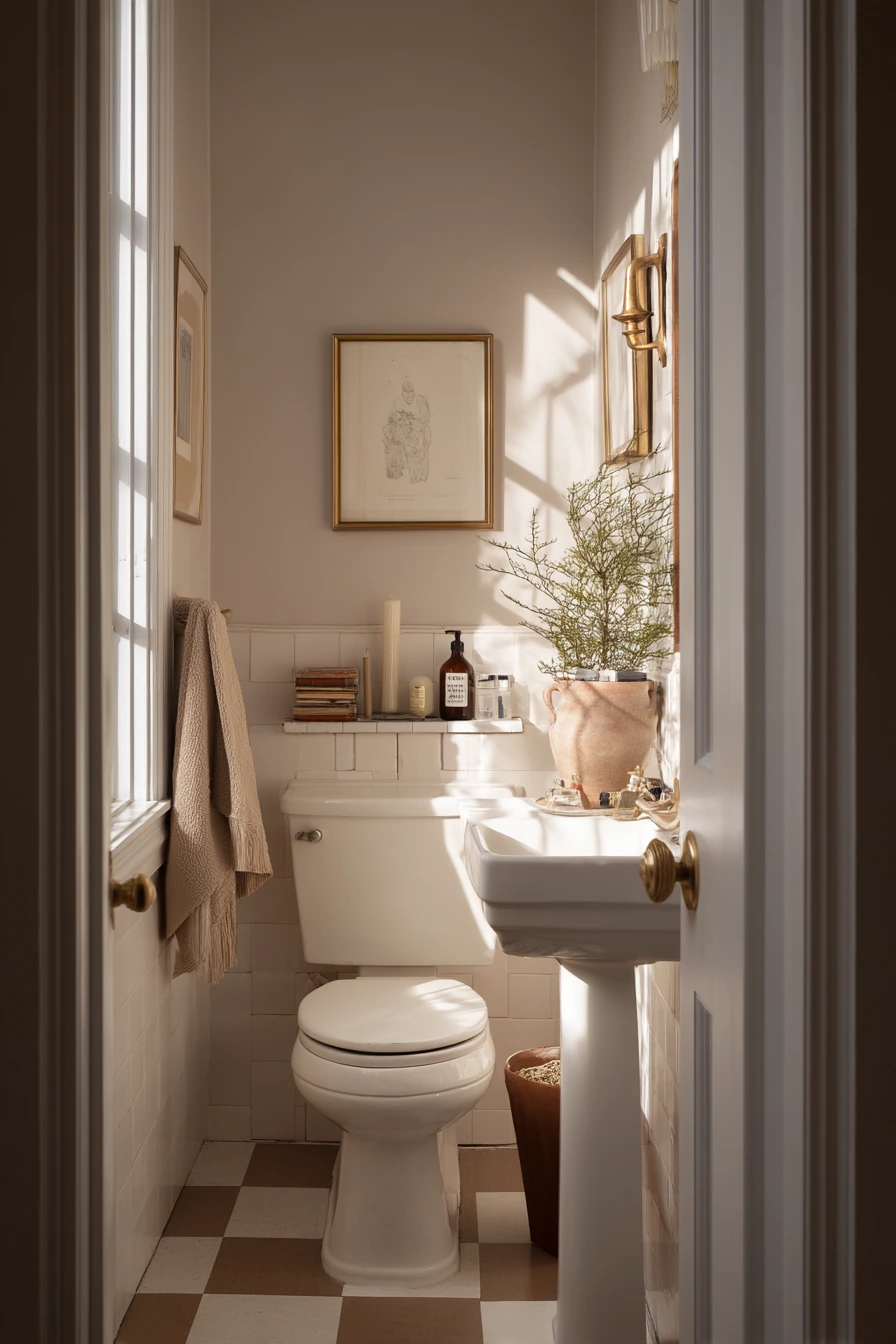 Vintage Touches in a City Condo Bath