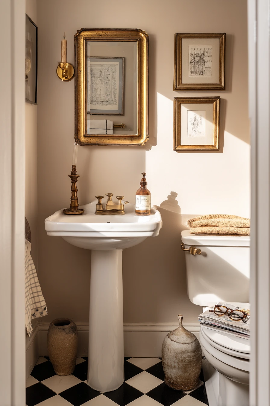 Vintage Touches in a City Condo Bath