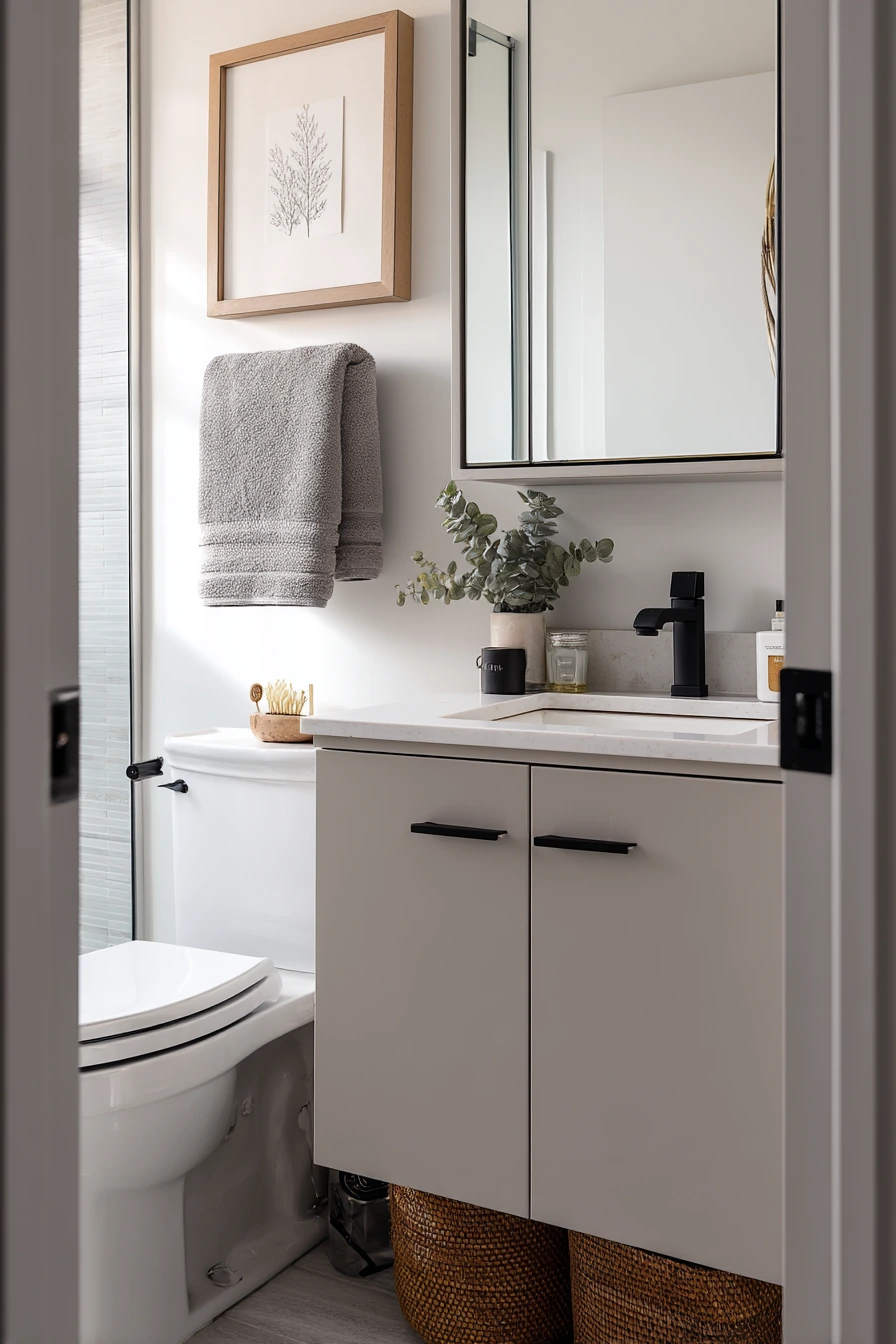 Compact Condo Bath With Storage-First Vanity