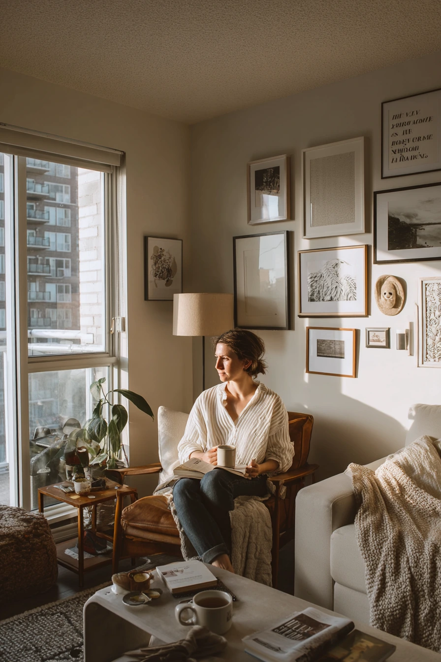Budget Cozy Condo with Thrifted Character