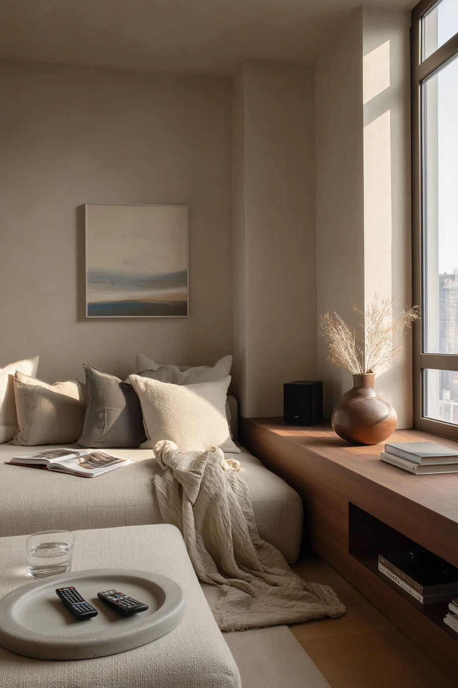 Minimal Condo with Warm Texture