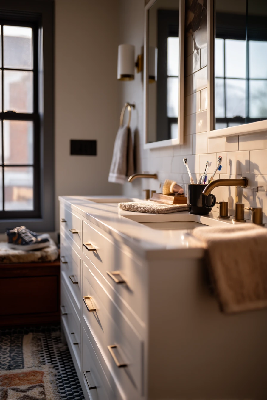 Morning Rush Double Sink Scene