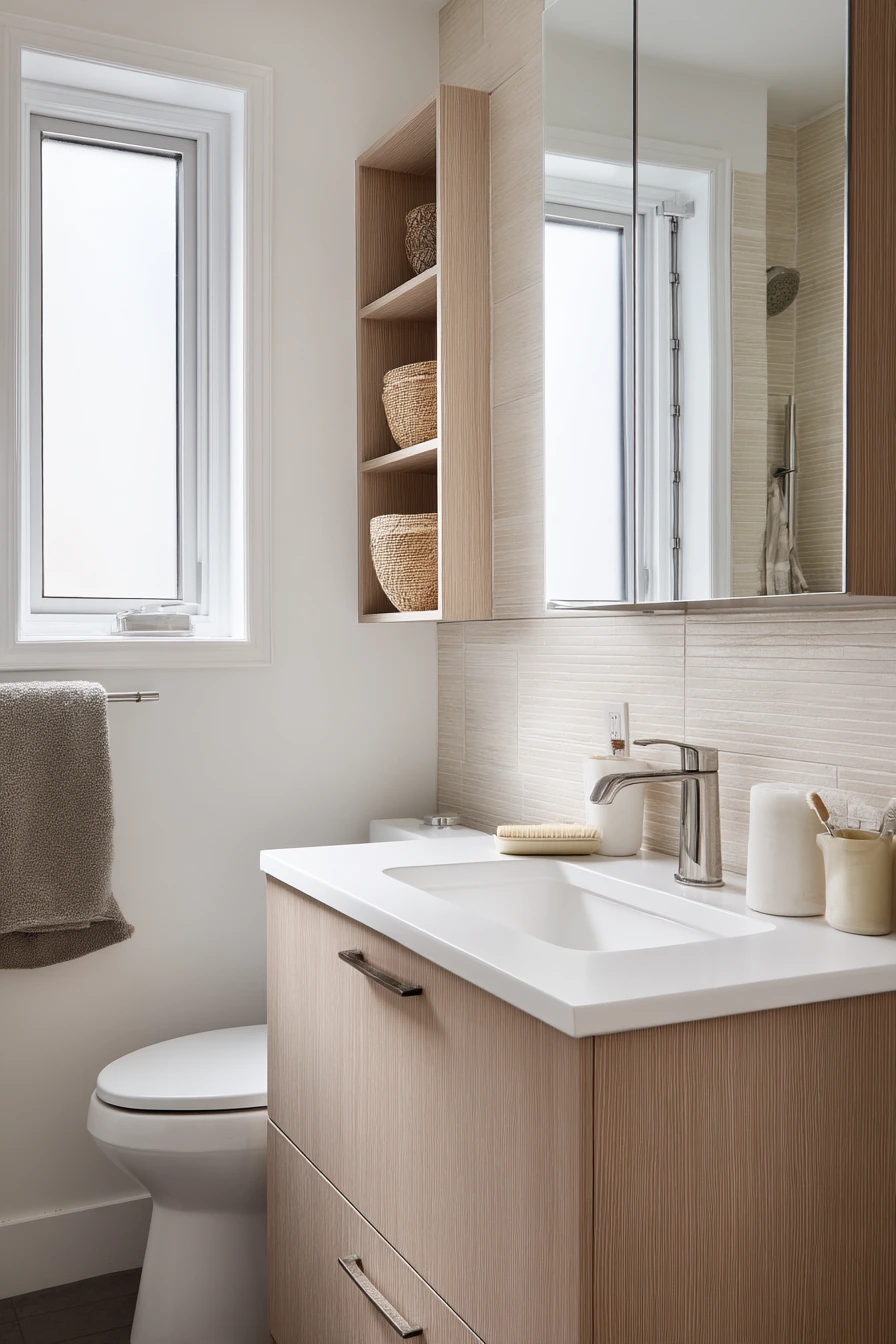 Small Hall Bath With Big Storage