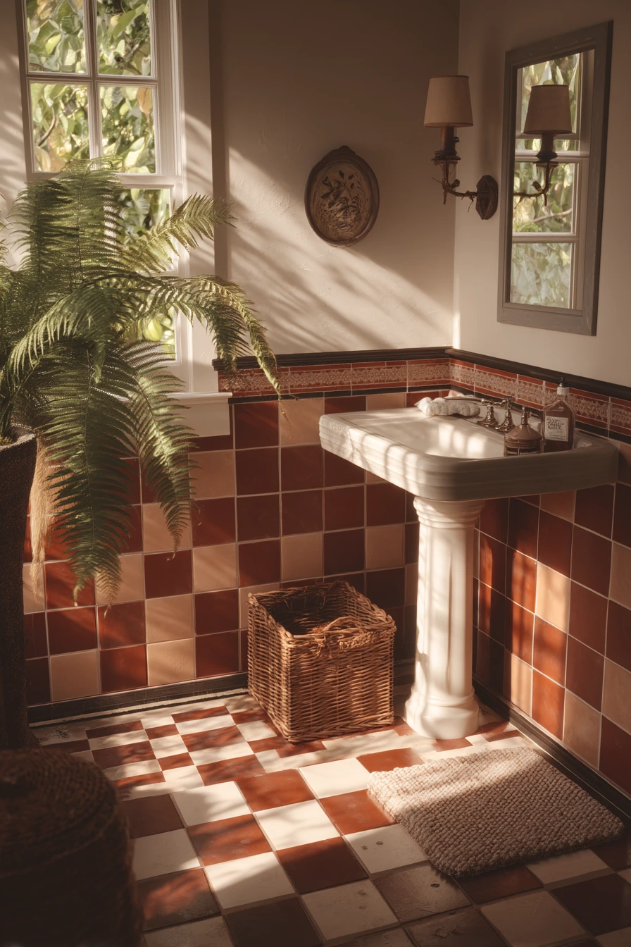 Checkerboard Floor with Contrasting Grout Definition