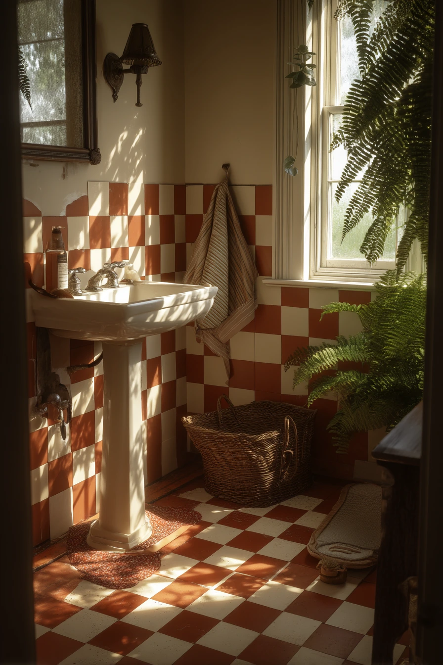 Checkerboard Floor with Contrasting Grout Definition