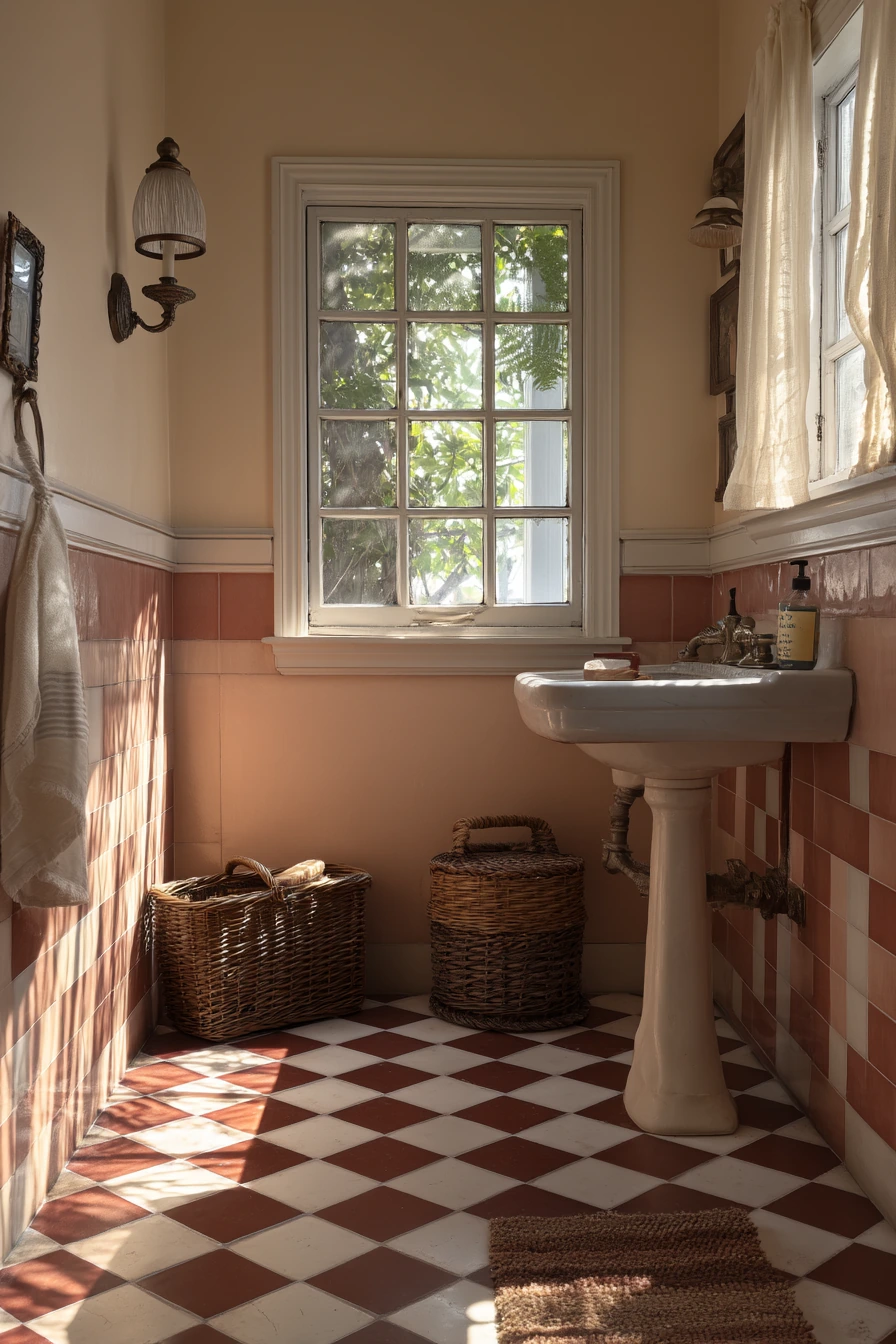 Checkerboard Floor with Contrasting Grout Definition