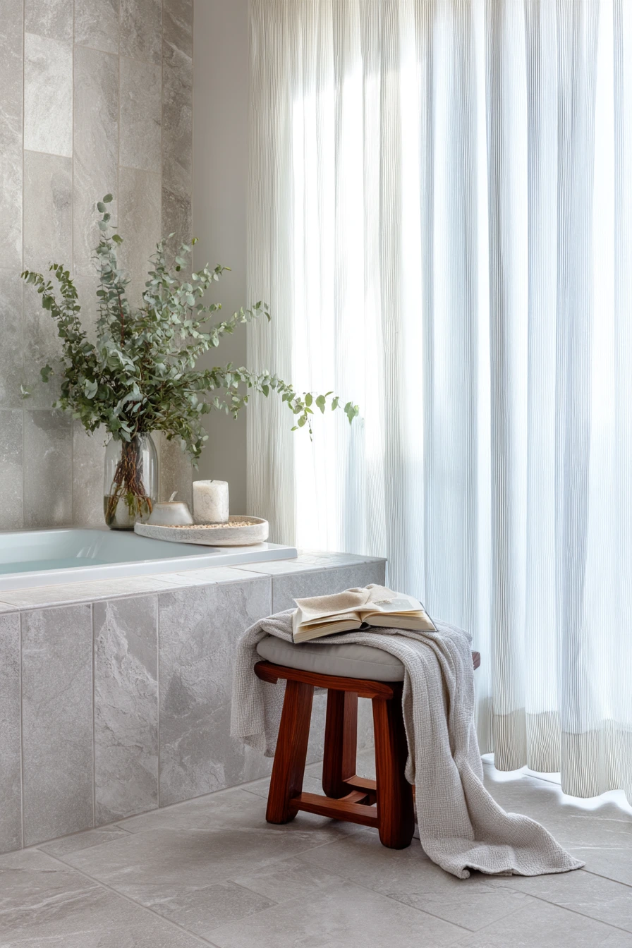 Spa Bath with Quiet Grout Contrast
