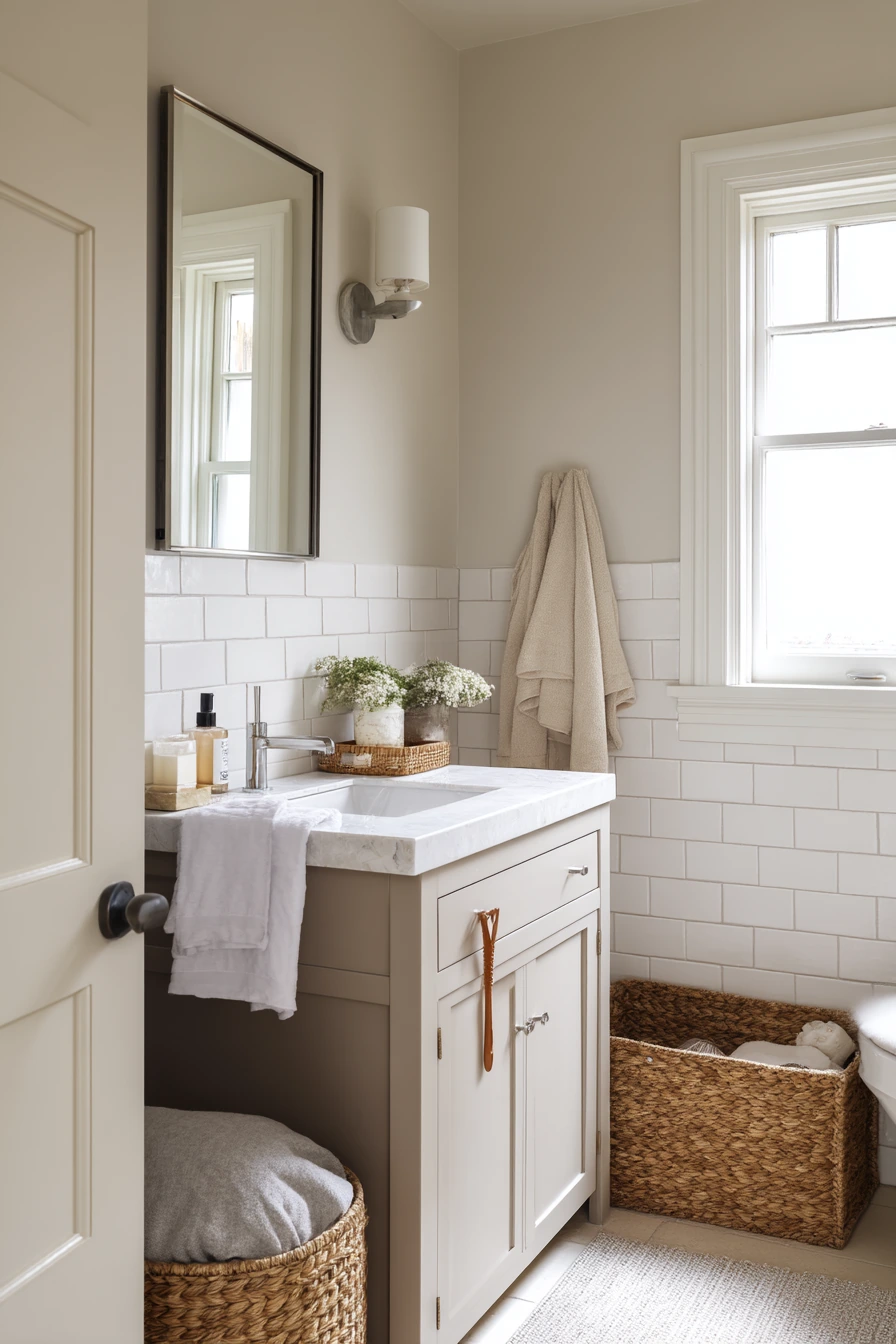 Shared Hall Bath, Morning Routine