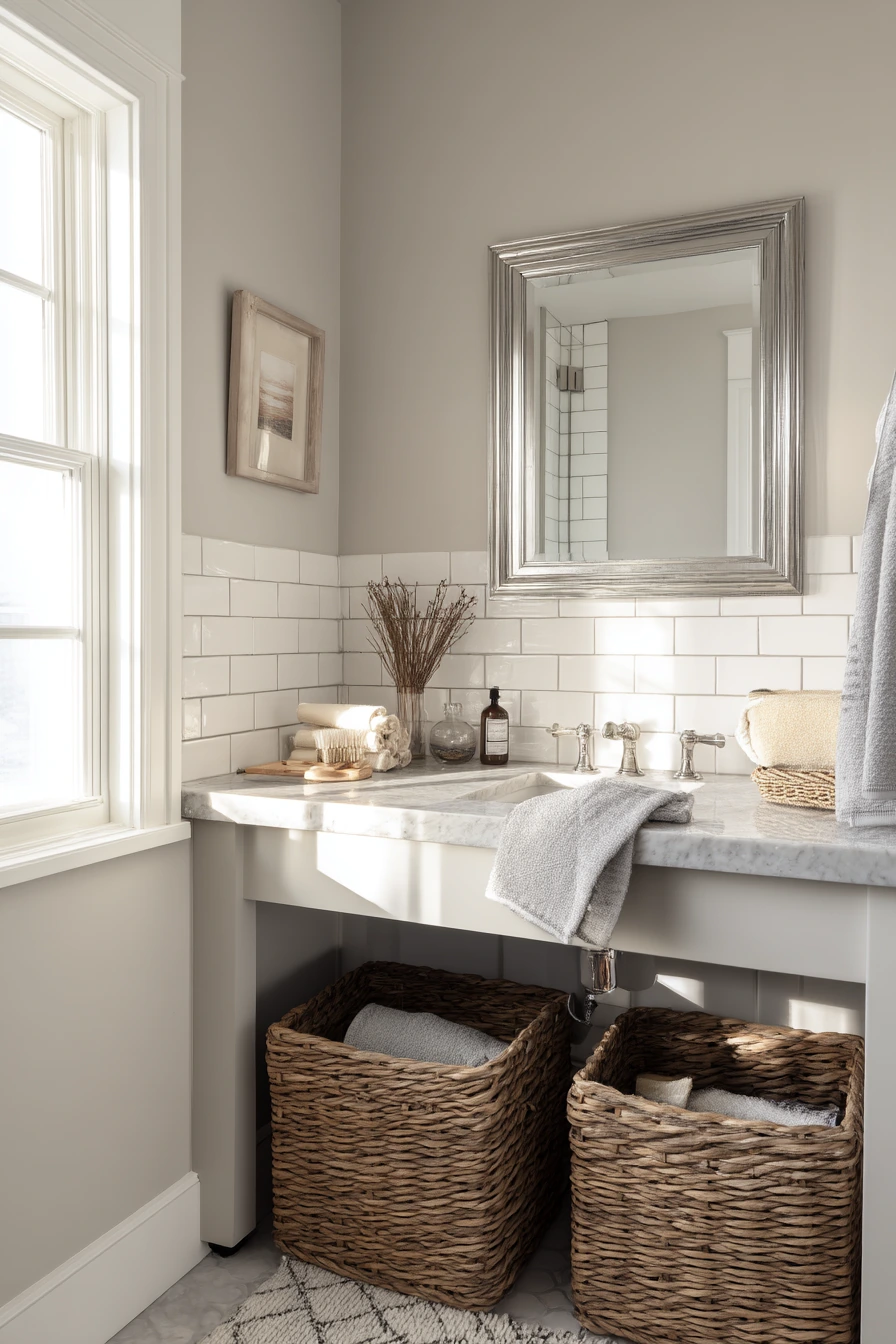 Shared Hall Bath, Morning Routine