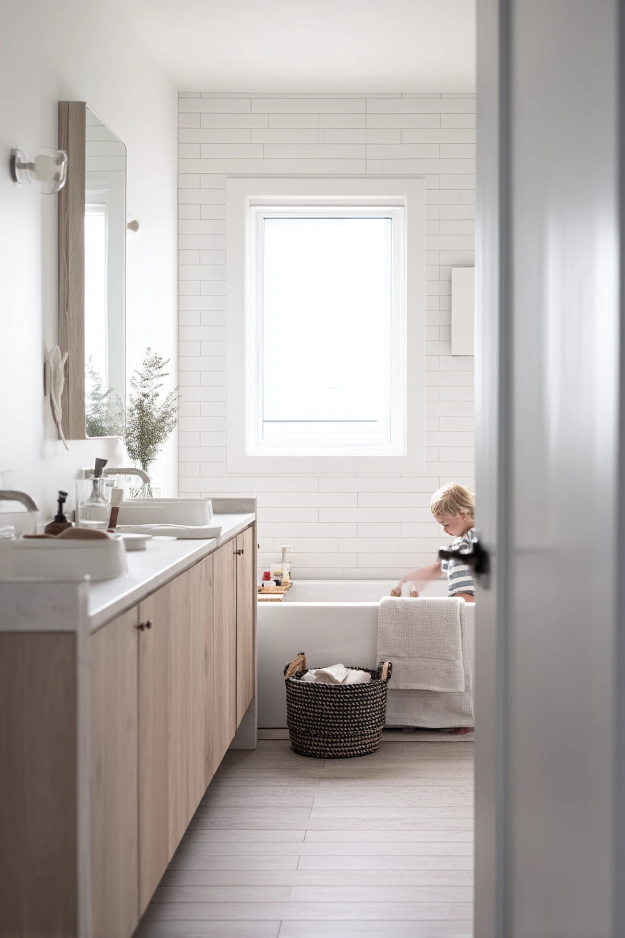 Soft Neutrals in a Family Morning Bath
