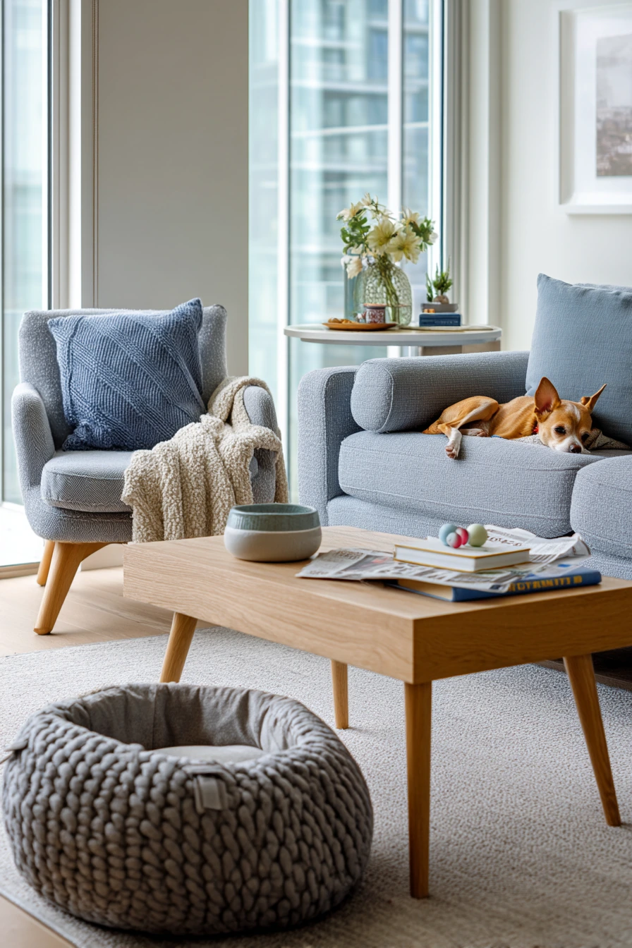 Pet-Friendly Soft Blue Lounge