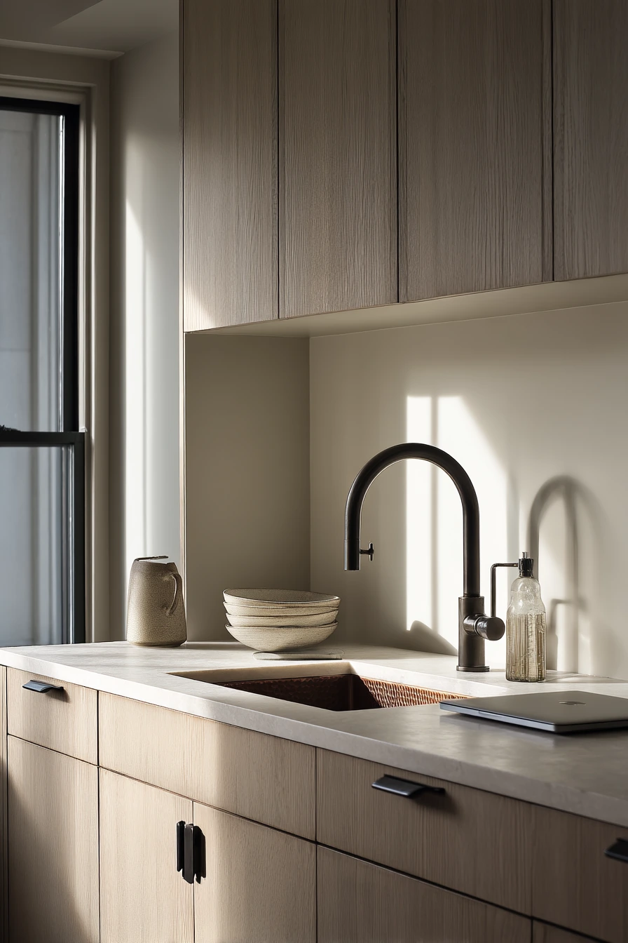 Modern Minimal Kitchen, Product-Led Copper Basin