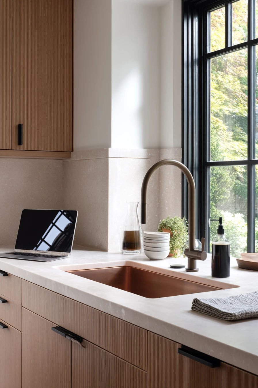 Modern Minimal Kitchen, Product-Led Copper Basin