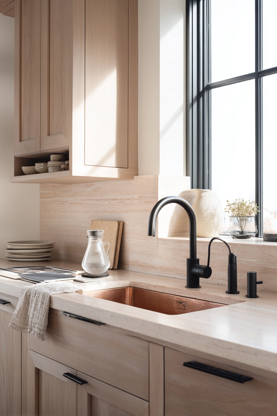 Modern Minimal Kitchen, Product-Led Copper Basin