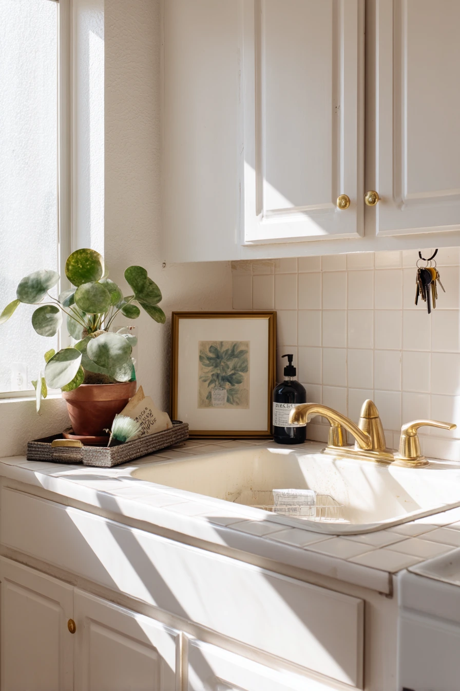 Rental-Friendly Copper Sink Styling Idea