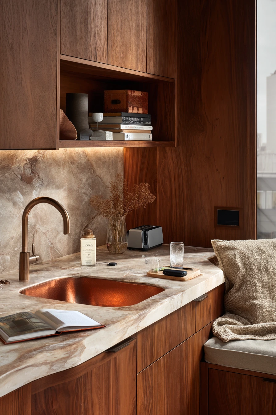 Luxury But Lived-In Copper Sink Moment