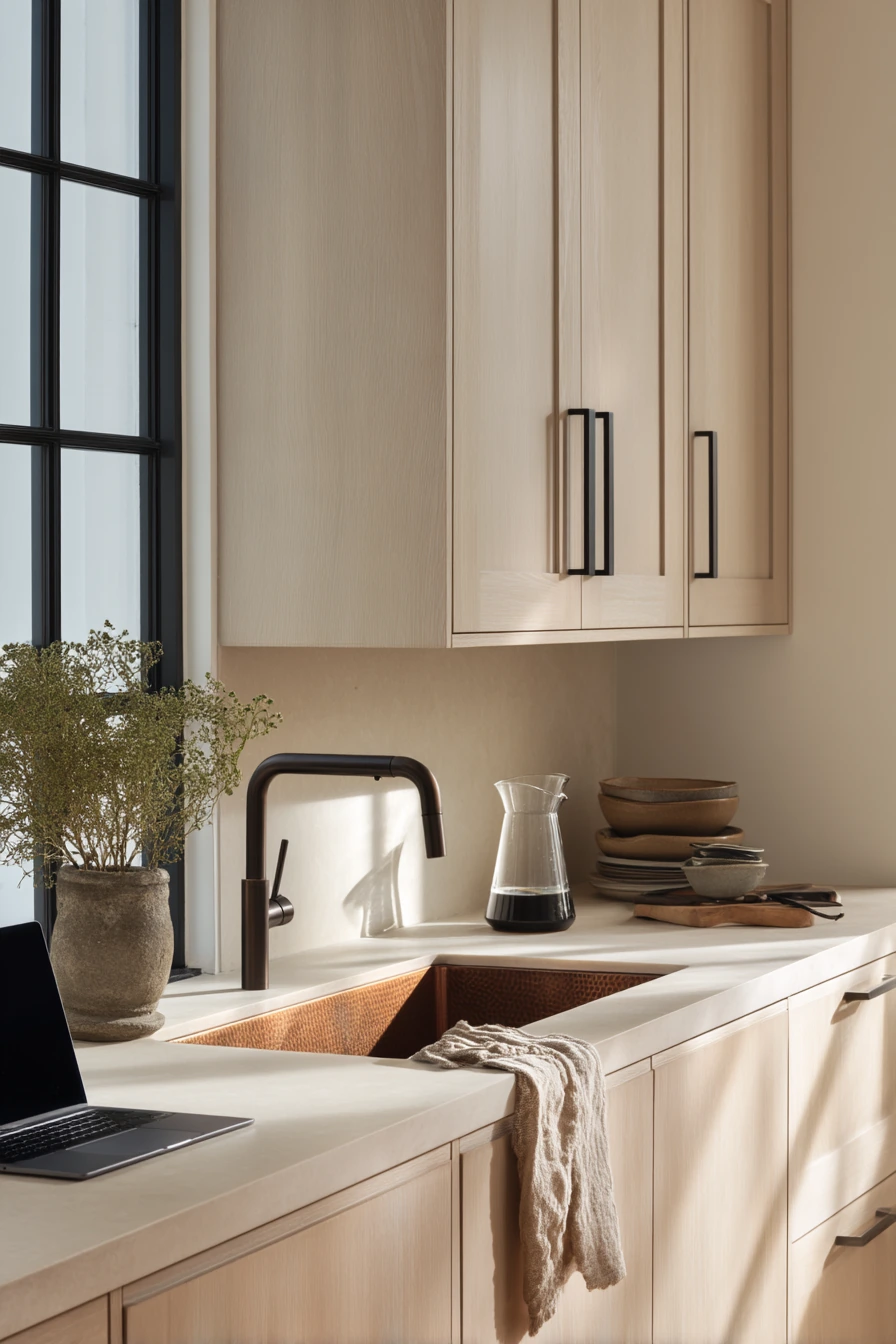 Modern Minimal Kitchen, Product-Led Copper Basin